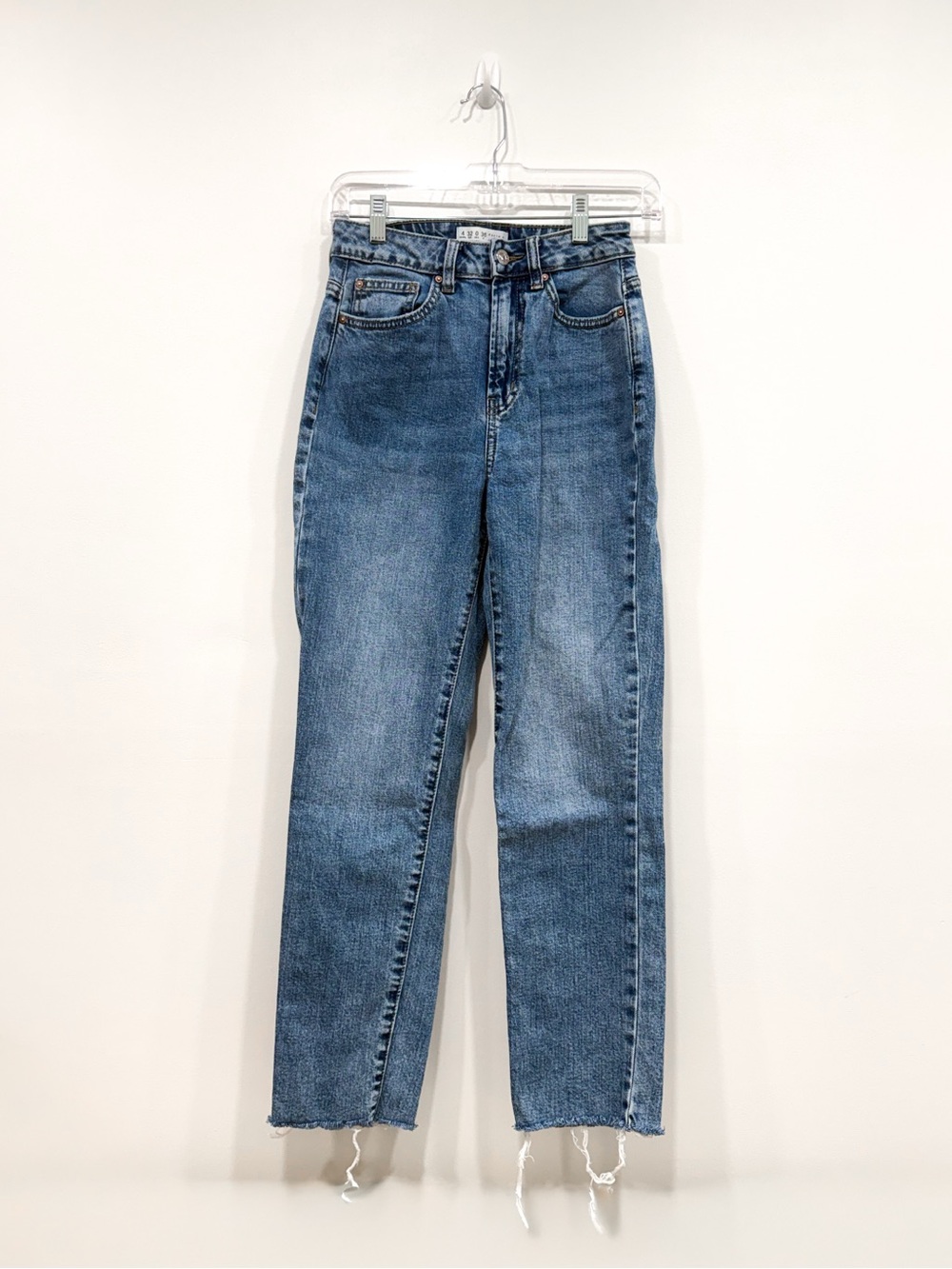 Primark High Rise Straight Leg Jeans Denim Co. Raw Hem Size 0